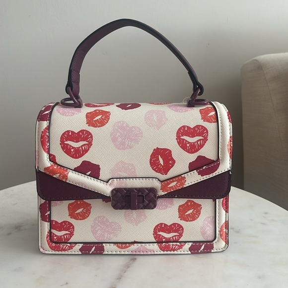 Aldo Handbags - NWT ALDO Valentines Kisses Satchel Crossbody Bag White Pink Purple